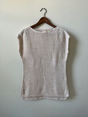 Old Navy Cream Knit Sleeveless Tunic Top